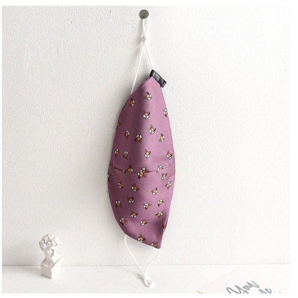 Adorable Silky Reusable Fashion Face Mask - Fox Purple - Picture 1 of 3